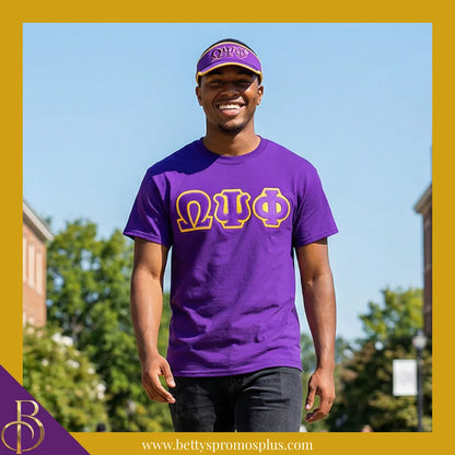Omega Psi Phi ΩΨΦ Embroidered Greek Letter Featherlight Moisture Wicking Visor-Omega Psi Phi Paraphernalia-Omega Psi Phi Visor-Betty's Promos Plus
