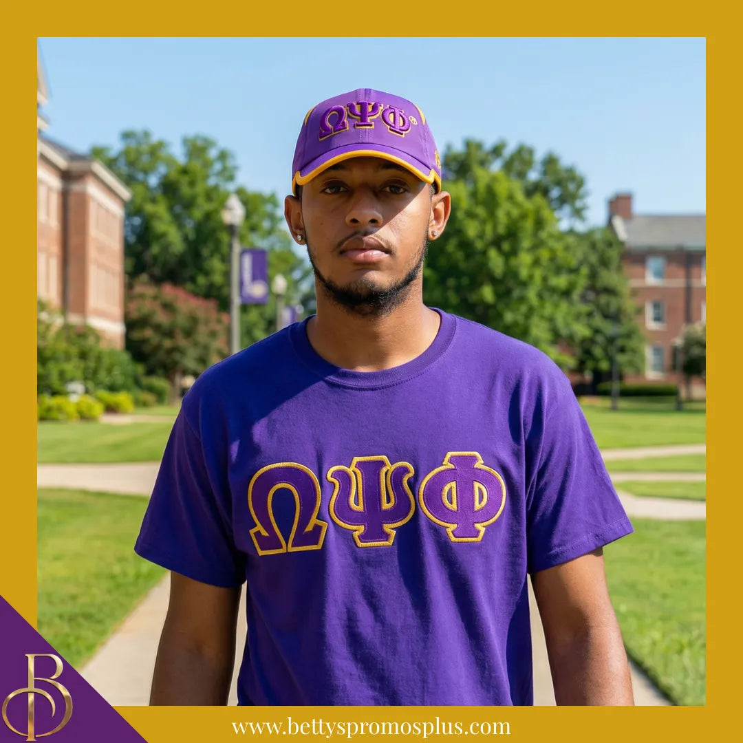 Omega Psi Phi ΩΨΦ Embroidered Greek Letters Featherlight Moisture Wicking Hat-Omega Psi Phi Paraphernalia-Omega Psi Phi Hats-Betty's Promos Plus