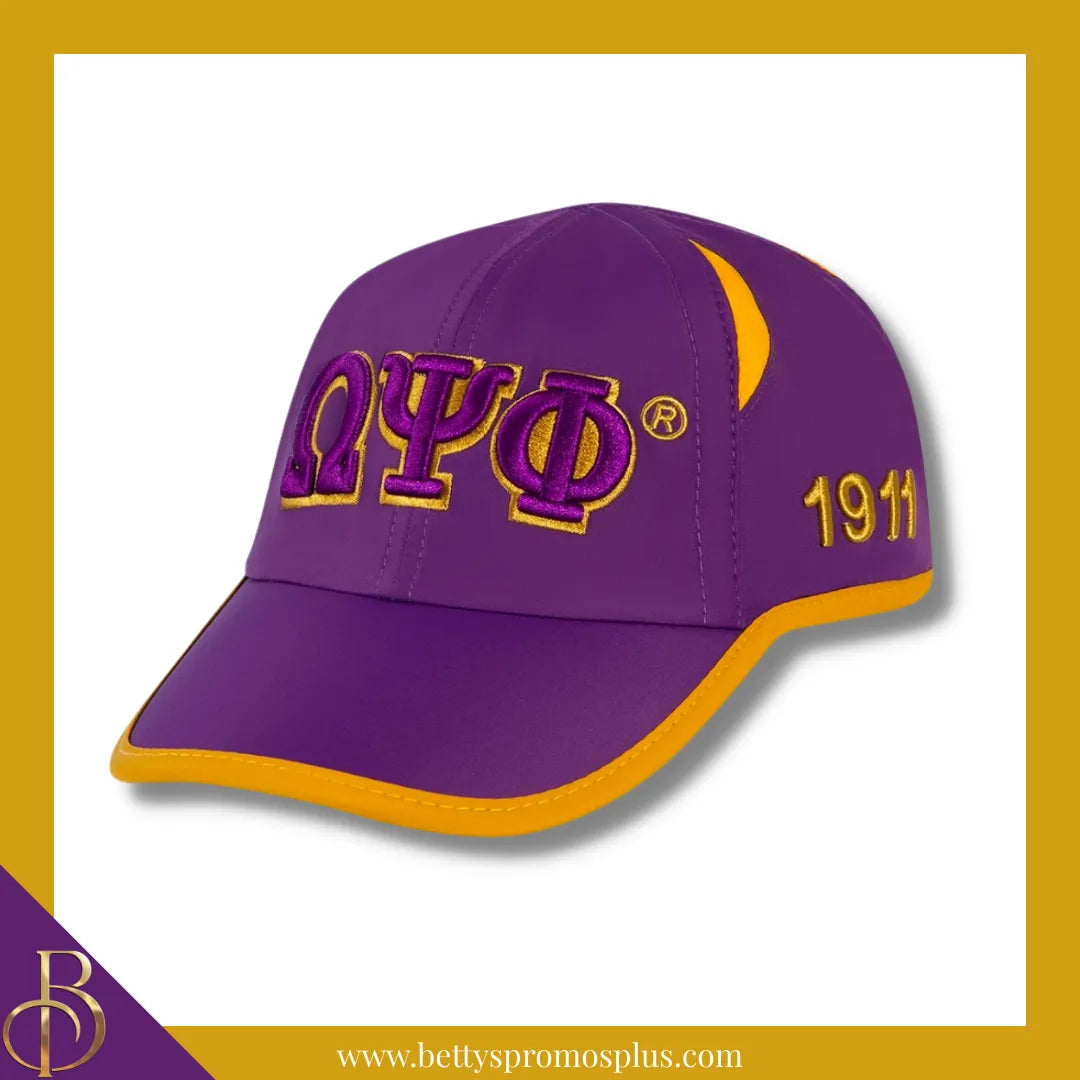 Omega Psi Phi ΩΨΦ Embroidered Greek Letters Featherlight Moisture Wicking Hat-Purple-Omega Psi Phi Paraphernalia-Omega Psi Phi Hats-Betty's Promos Plus