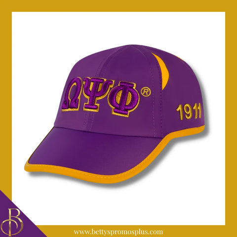 Omega Psi Phi ΩΨΦ Embroidered Greek Letters Featherlight Moisture Wicking Hat-Purple-Omega Psi Phi Paraphernalia-Omega Psi Phi Hats-Betty's Promos Plus