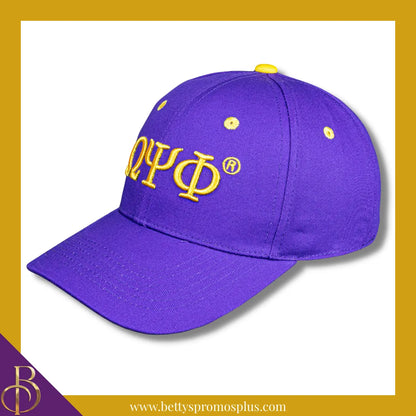 Omega Psi Phi ΩΨΦ Embroidered Shield Baseball Cap-Omega Psi Phi Paraphernalia-Omega Psi Phi Hats-Betty's Promos Plus
