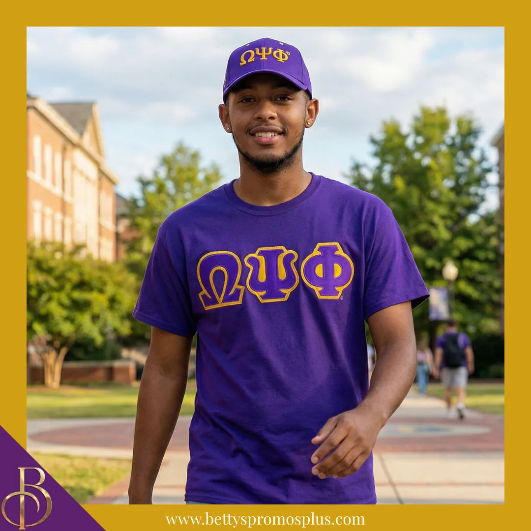 Omega Psi Phi ΩΨΦ Embroidered Shield Baseball Cap-Omega Psi Phi Paraphernalia-Omega Psi Phi Hats-Betty's Promos Plus