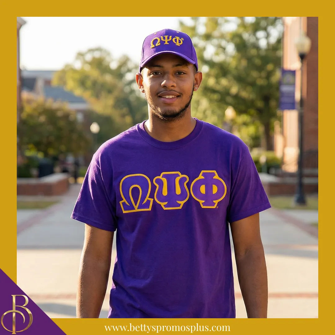 Omega Psi Phi ΩΨΦ Embroidered Shield Baseball Cap-Omega Psi Phi Paraphernalia-Omega Psi Phi Hats-Betty's Promos Plus