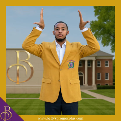 Omega Psi Phi ΩΨΦ Embroidered Shield Crest Blazer Sport Coat-Omega Psi Phi Paraphernalia-Omega Psi Phi Blazers-Betty's Promos Plus