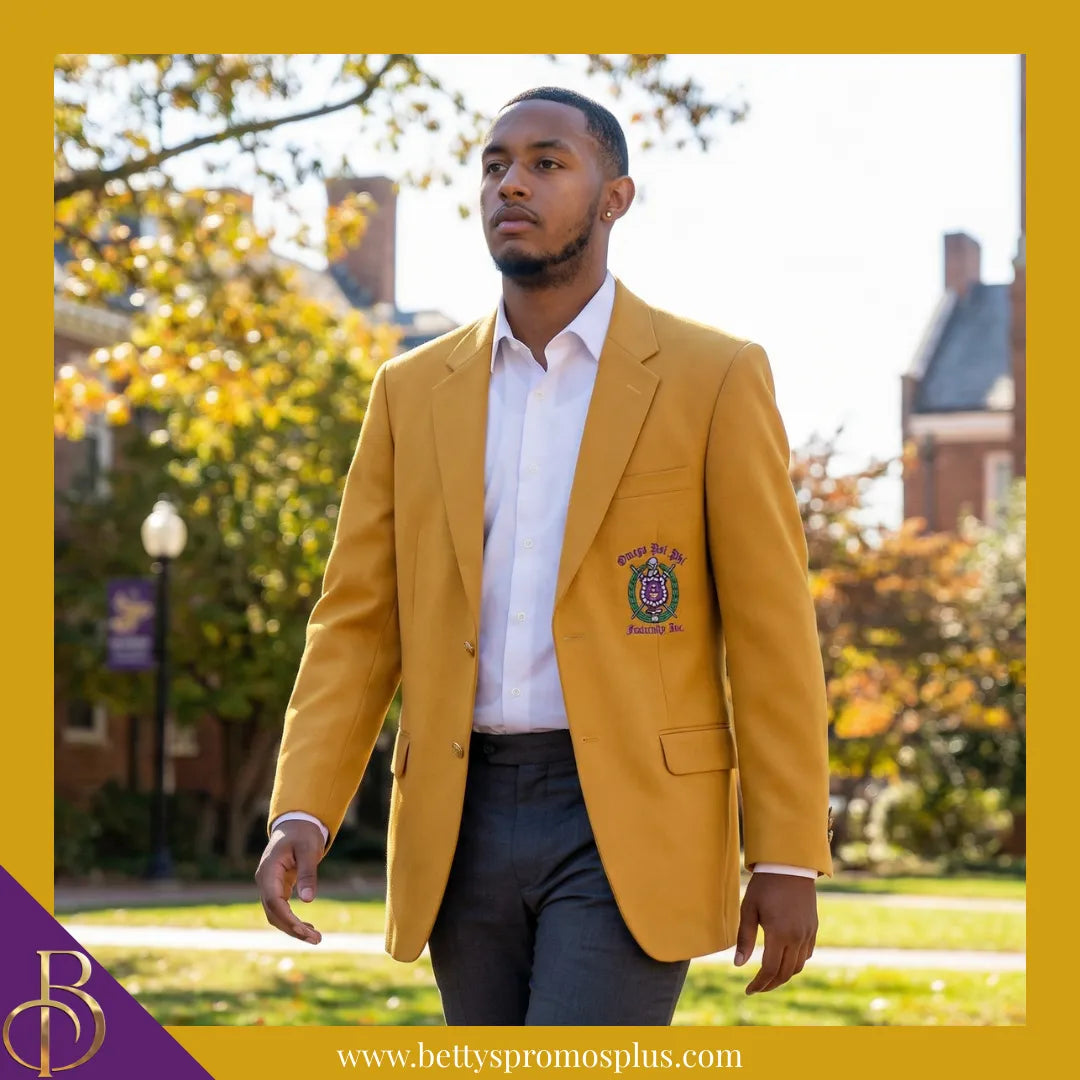Omega Psi Phi ΩΨΦ Embroidered Shield Crest Blazer Sport Coat-Omega Psi Phi Paraphernalia-Omega Psi Phi Blazers-Betty's Promos Plus