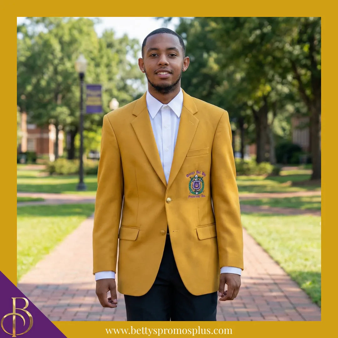 Omega Psi Phi ΩΨΦ Embroidered Shield Crest Blazer Sport Coat-Omega Psi Phi Paraphernalia-Omega Psi Phi Blazers-Betty's Promos Plus