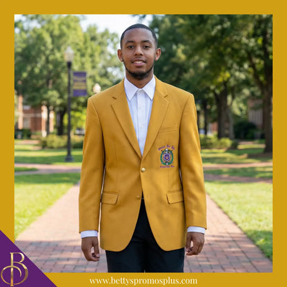 Omega Psi Phi ΩΨΦ Embroidered Shield Crest Blazer Sport Coat-Omega Psi Phi Paraphernalia-Omega Psi Phi Blazers-Betty's Promos Plus