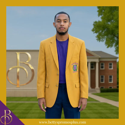 Omega Psi Phi ΩΨΦ Embroidered Shield Crest Blazer Sport Coat-Omega Psi Phi Paraphernalia-Omega Psi Phi Blazers-Betty's Promos Plus