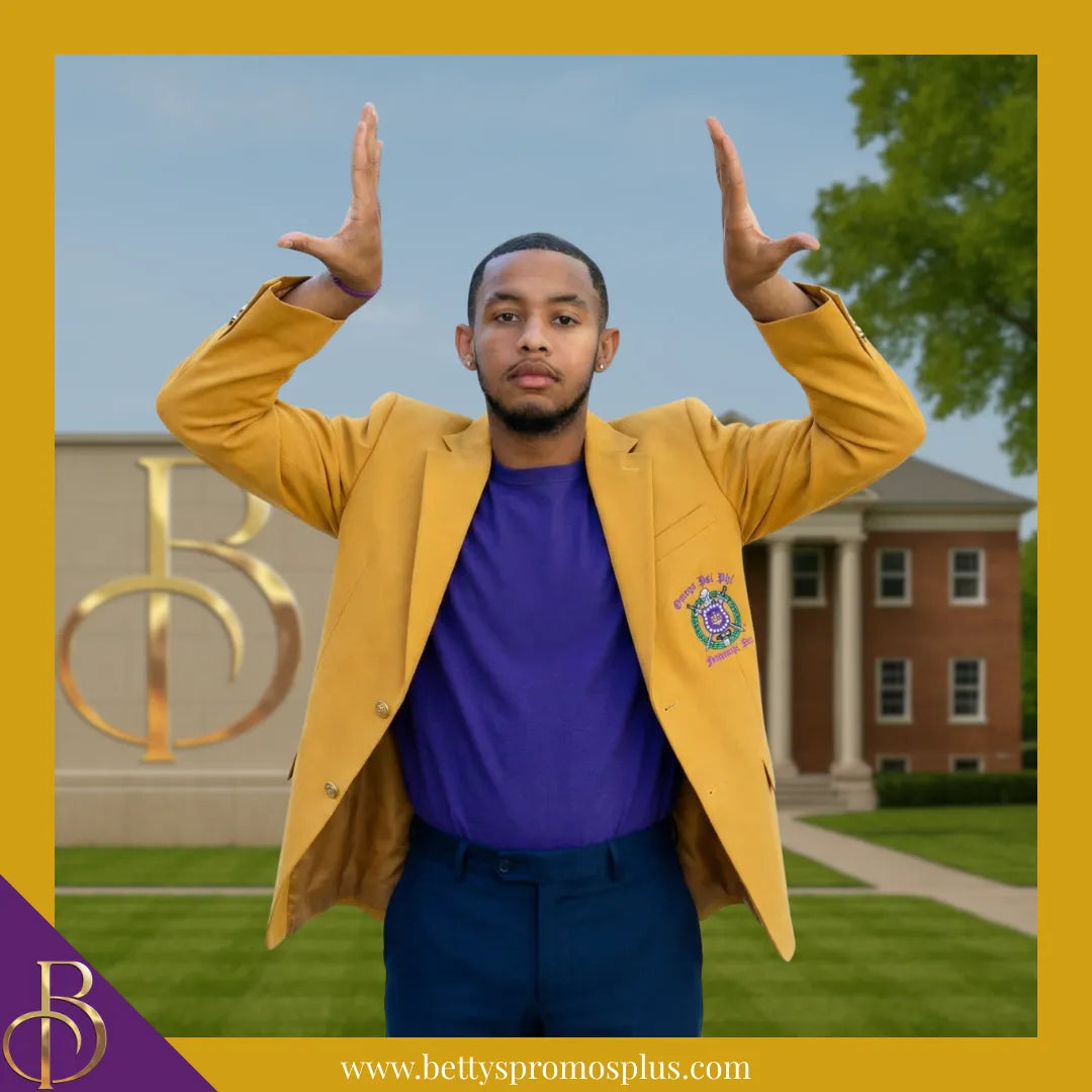 Omega Psi Phi ΩΨΦ Embroidered Shield Crest Blazer Sport Coat-Omega Psi Phi Paraphernalia-Omega Psi Phi Blazers-Betty's Promos Plus