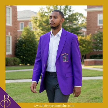 Omega Psi Phi ΩΨΦ Embroidered Shield Crest Blazer Sport Coat-Omega Psi Phi Paraphernalia-Omega Psi Phi Blazers-Betty's Promos Plus