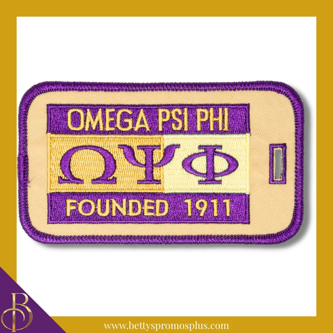 Omega Psi Phi ΩΨΦ Founded 1911 Embroidered Luggage Tag-Gold-Omega Psi Phi Paraphernalia-Omega Psi Phi Luggage Tag-Betty's Promos Plus