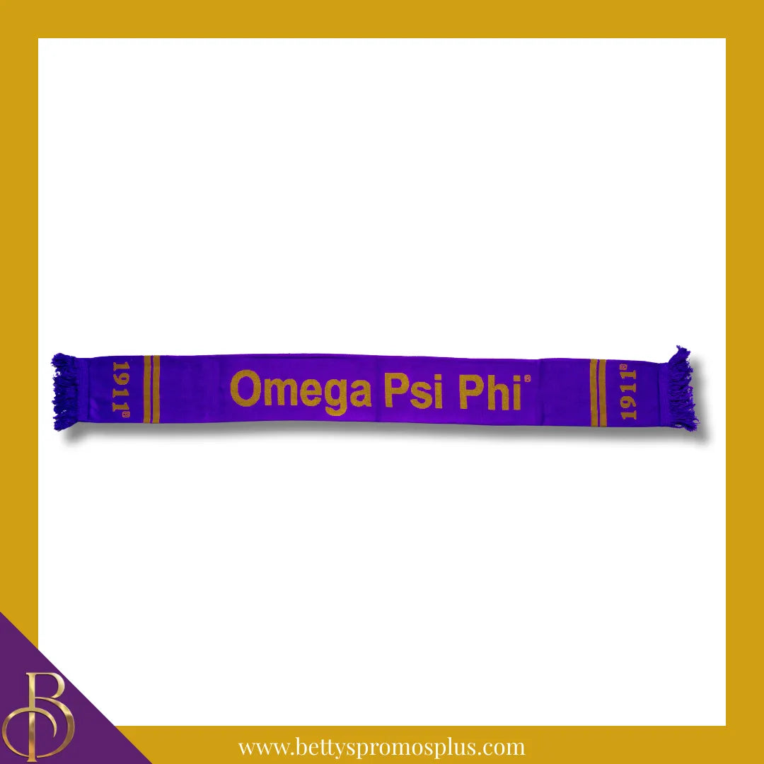 Omega Psi Phi ΩΨΦ Fraternity Knit Scarf-Omega Psi Phi Paraphernalia-Omega Psi Phi Scarf-Betty's Promos Plus