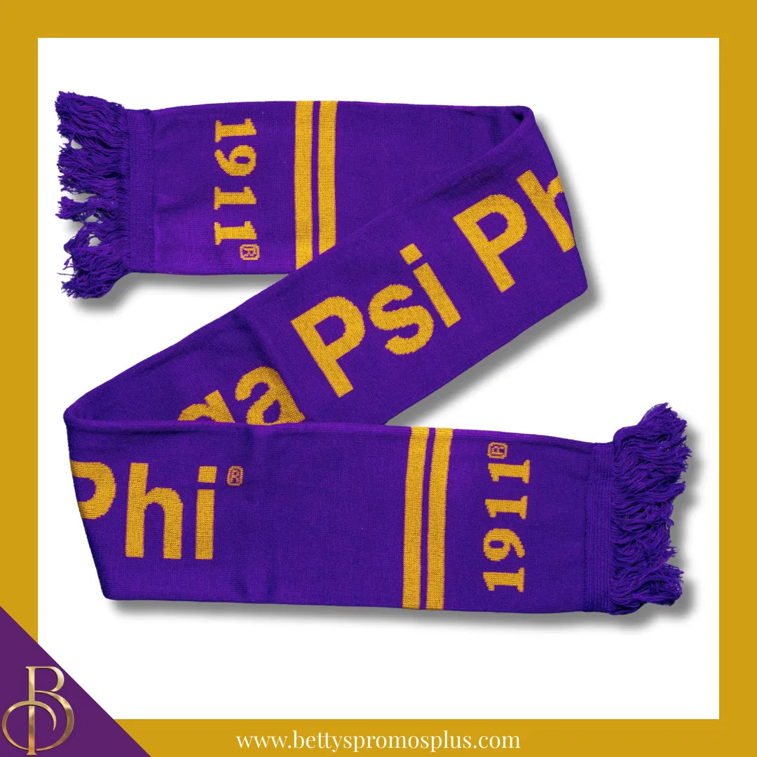 Omega Psi Phi ΩΨΦ Fraternity Knit Scarf-Omega Psi Phi Paraphernalia-Omega Psi Phi Scarf-Betty's Promos Plus