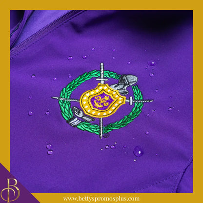 Omega Psi Phi ΩΨΦ Full-Zip Water Resistant Rain Jacket with Embroidered Shield-Omega Psi Phi Paraphernalia-Omega Psi Phi Rain Coats-Betty's Promos Plus