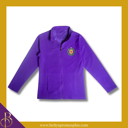 Omega Psi Phi ΩΨΦ Full-Zip Water Resistant Rain Jacket with Embroidered Shield-Omega Psi Phi Paraphernalia-Omega Psi Phi Rain Coats-Betty's Promos Plus