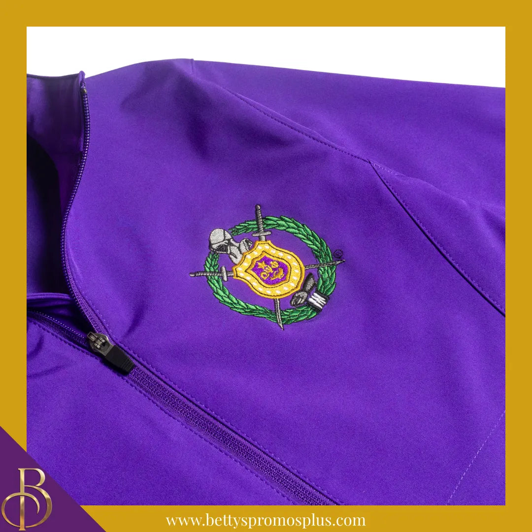 Omega Psi Phi ΩΨΦ Full-Zip Water Resistant Rain Jacket with Embroidered Shield-Omega Psi Phi Paraphernalia-Omega Psi Phi Rain Coats-Betty's Promos Plus