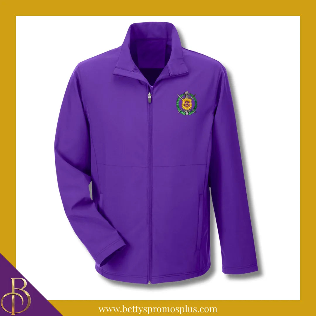 Omega Psi Phi ΩΨΦ Full-Zip Water Resistant Rain Jacket with Embroidered Shield-Purple-Small-Omega Psi Phi Paraphernalia-Omega Psi Phi Rain Coats-Betty's Promos Plus