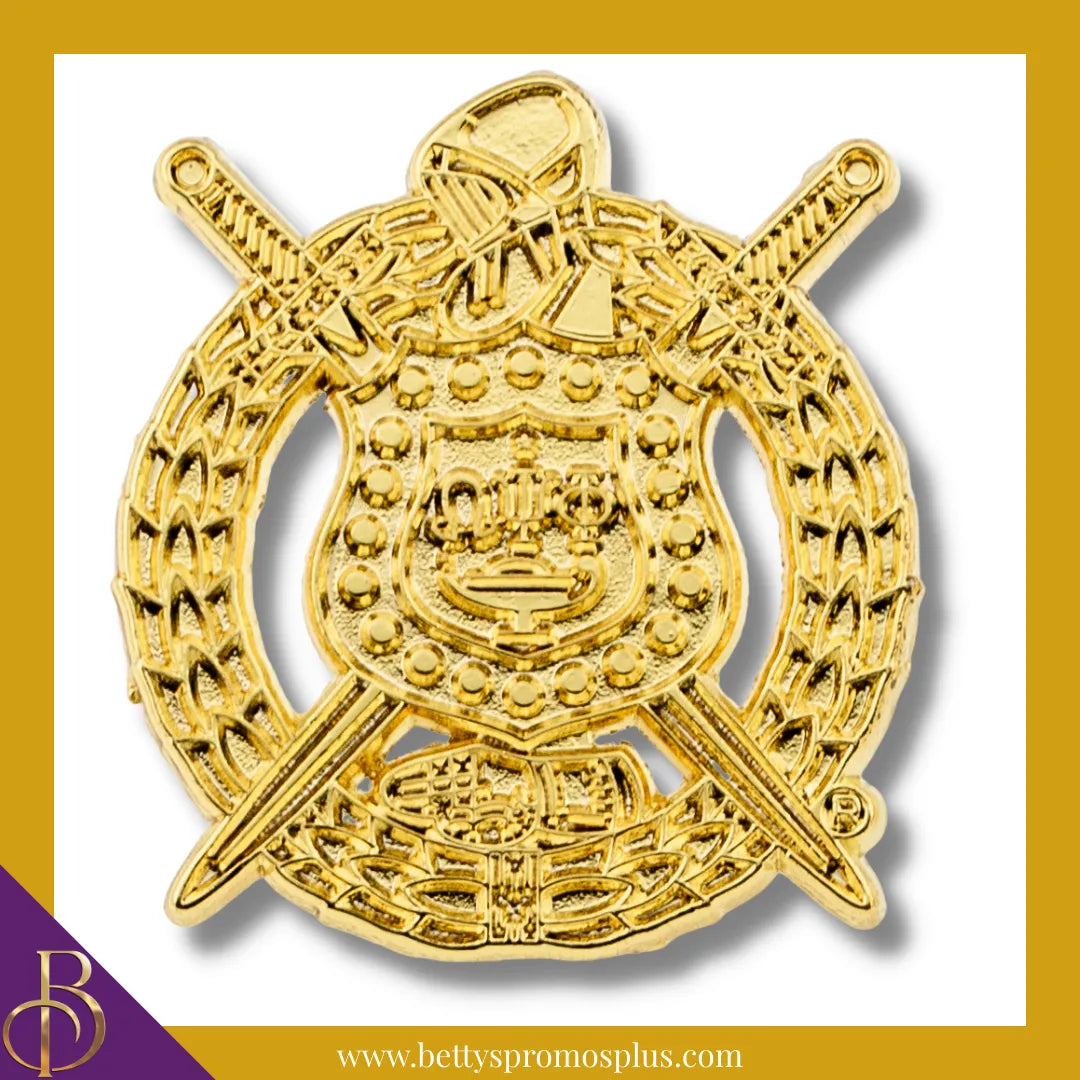 Omega Psi Phi ΩΨΦ Gold Shield Lapel Pin-Gold-Omega Psi Phi Paraphernalia-Omega Psi Phi Lapel Pin-Betty's Promos Plus