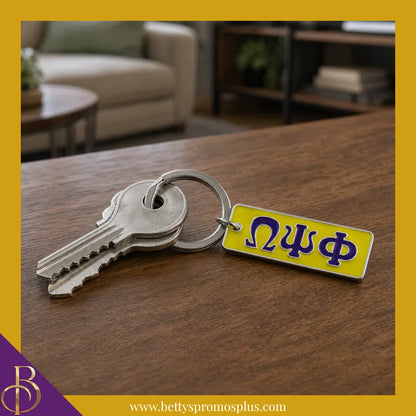 Omega Psi Phi ΩΨΦ Greek Letter Medallion Keychain-Omega Psi Phi Paraphernalia-Omega Psi Phi Keychain-Betty's Promos Plus