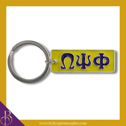 Omega Psi Phi ΩΨΦ Greek Letter Medallion Keychain-Silver-Omega Psi Phi Paraphernalia-Omega Psi Phi Keychain-Betty's Promos Plus