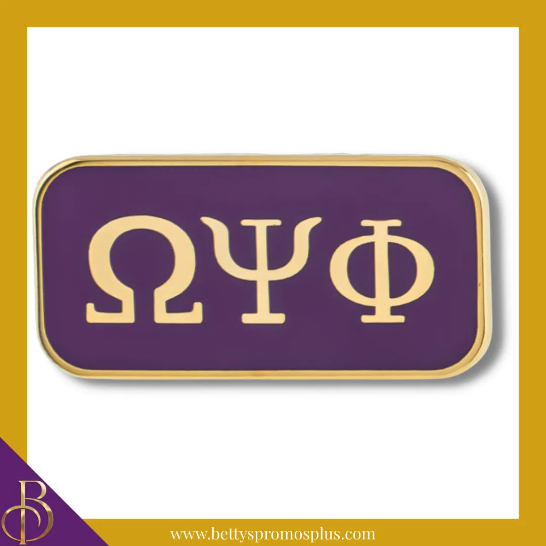 Omega Psi Phi ΩΨΦ Greek Letters Bar Lapel Pin-Omega Psi Phi Paraphernalia-Omega Psi Phi Lapel Pin-Betty's Promos Plus