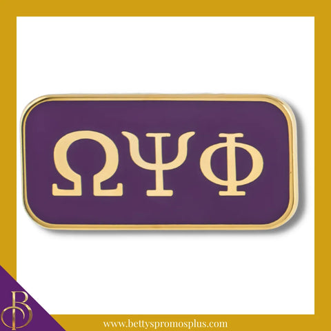 Omega Psi Phi ΩΨΦ Greek Letters Bar Lapel Pin-Purple-Omega Psi Phi Paraphernalia-Omega Psi Phi Lapel Pin-Betty's Promos Plus