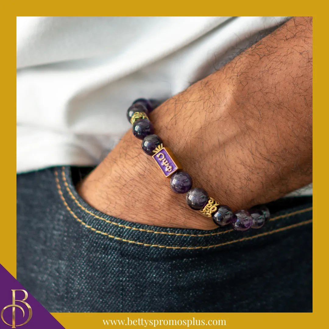 Omega Psi Phi ΩΨΦ Greek Letters Beaded Bracelet-Omega Psi Phi Paraphernalia-Omega Psi Phi Bracelet-Betty's Promos Plus