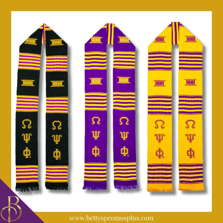 Omega Psi Phi ΩΨΦ Greek Letters Kente Cloth Graduation Stole