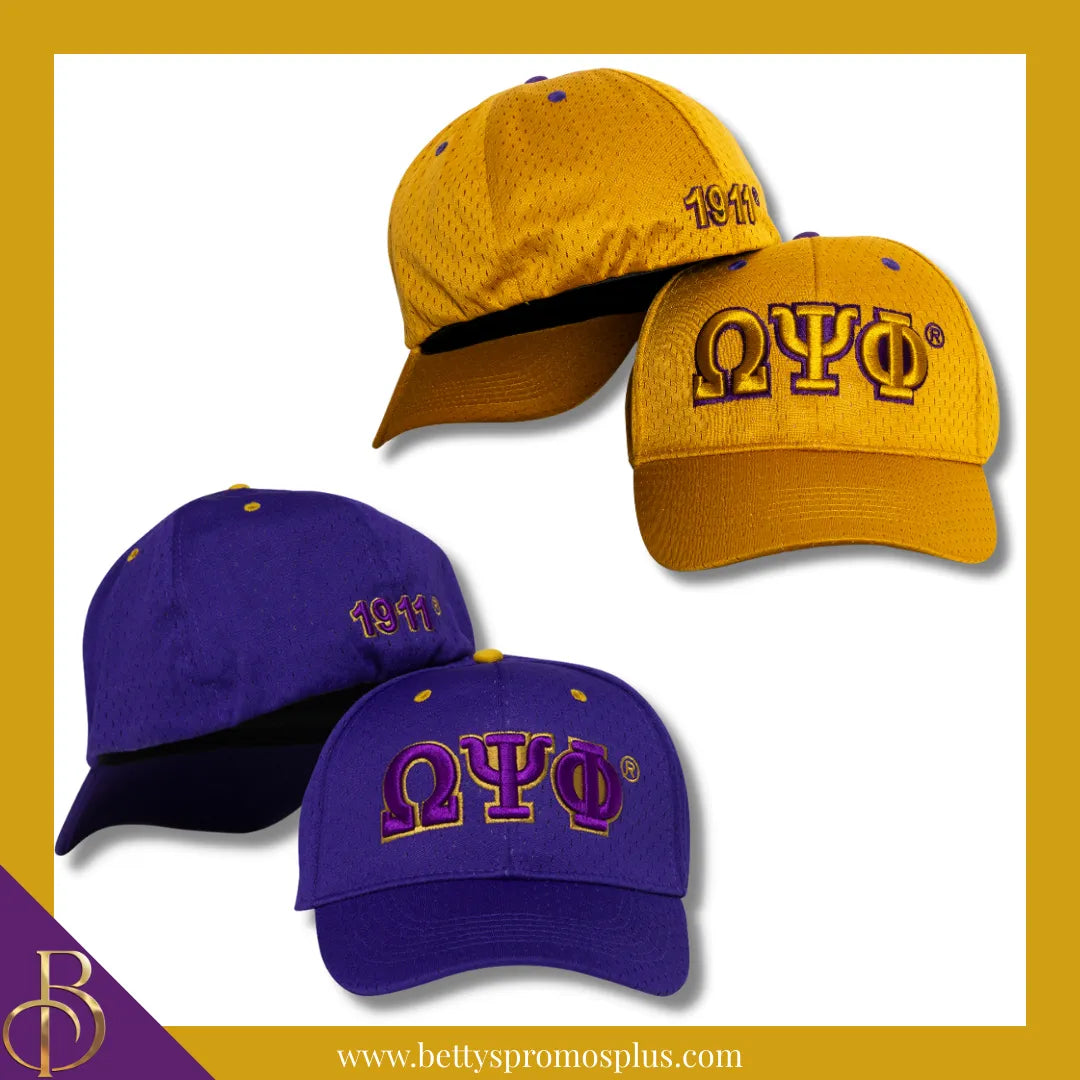 Omega Psi Phi ΩΨΦ Greek Letters Mesh Flex Fit Embroidered Hat-Omega Psi Phi Paraphernalia-Omega Psi Phi Hats-Betty's Promos Plus