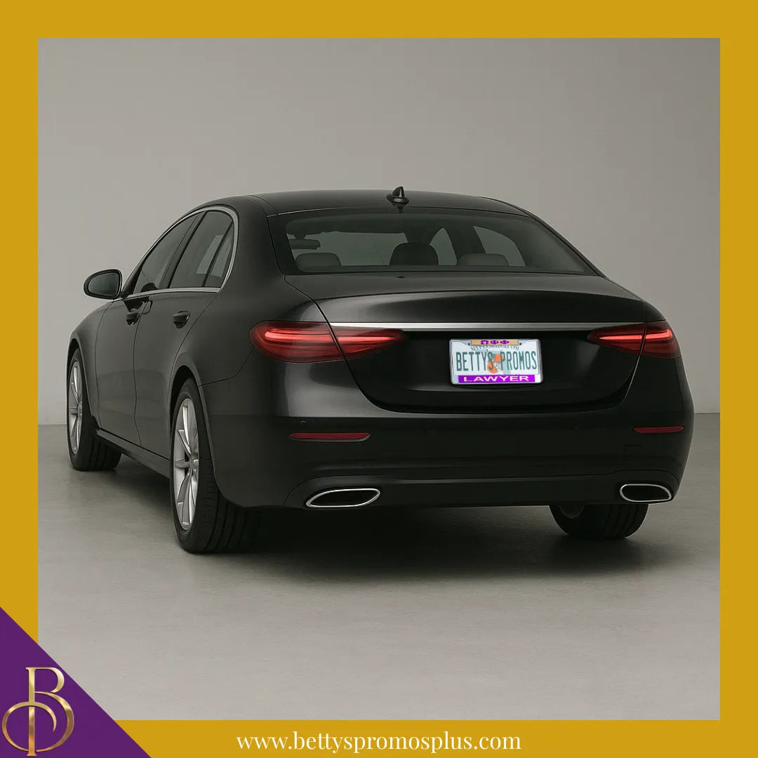 Omega Psi Phi ΩΨΦ Lawyer Chrome Laser Engraved Mirrored Acrylic Auto Tag License Plate Frame-Omega Psi Phi Paraphernalia-Omega Psi Phi Auto Tag Frame-Betty's Promos Plus