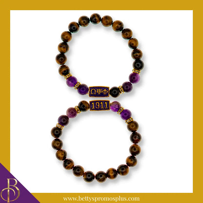 Omega Psi Phi ΩΨΦ Marbled Beaded Bracelet-Omega Psi Phi Paraphernalia-Omega Psi Phi Bracelet-Betty's Promos Plus