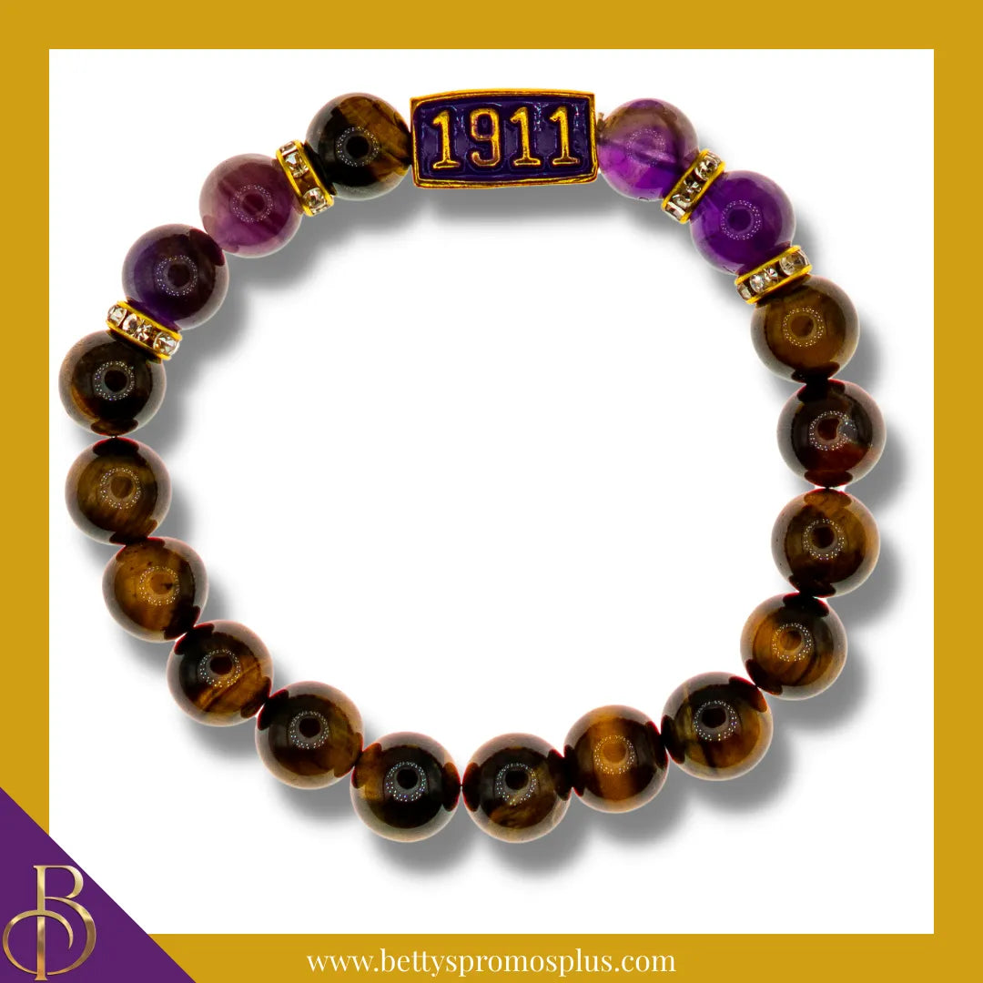 Omega Psi Phi ΩΨΦ Marbled Beaded Bracelet-Omega Psi Phi Paraphernalia-Omega Psi Phi Bracelet-Betty's Promos Plus