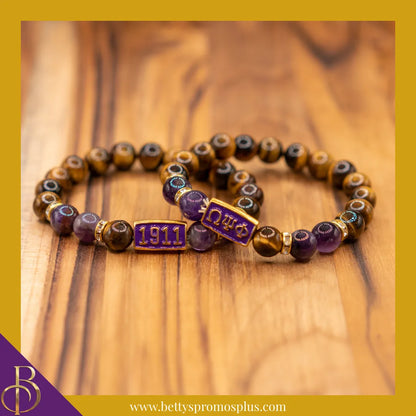 Omega Psi Phi ΩΨΦ Marbled Beaded Bracelet-Omega Psi Phi Paraphernalia-Omega Psi Phi Bracelet-Betty's Promos Plus