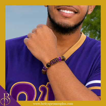 Omega Psi Phi ΩΨΦ Marbled Beaded Bracelet-Omega Psi Phi Paraphernalia-Omega Psi Phi Bracelet-Betty's Promos Plus