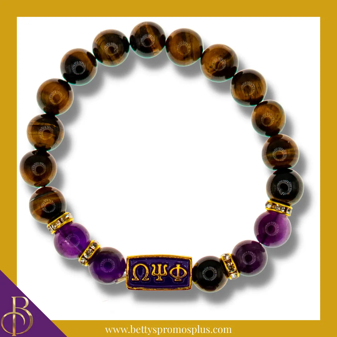 Omega Psi Phi ΩΨΦ Marbled Beaded Bracelet-Omega Psi Phi Paraphernalia-Omega Psi Phi Bracelet-Betty's Promos Plus