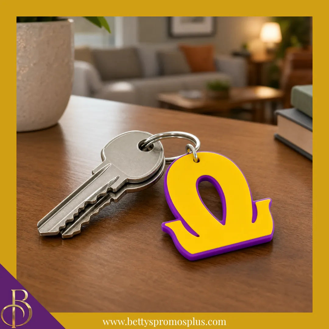 Omega Psi Phi ΩΨΦ "Omega" Acrylic Keychain-Omega Psi Phi Paraphernalia-Omega Psi Phi Keychain-Betty's Promos Plus