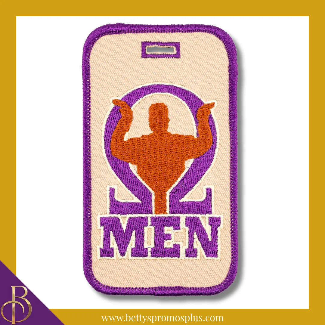 Omega Psi Phi ΩΨΦ Omega Men Embroidered Luggage Tag-Omega Psi Phi Paraphernalia-Omega Psi Phi Luggage Tag-Betty's Promos Plus