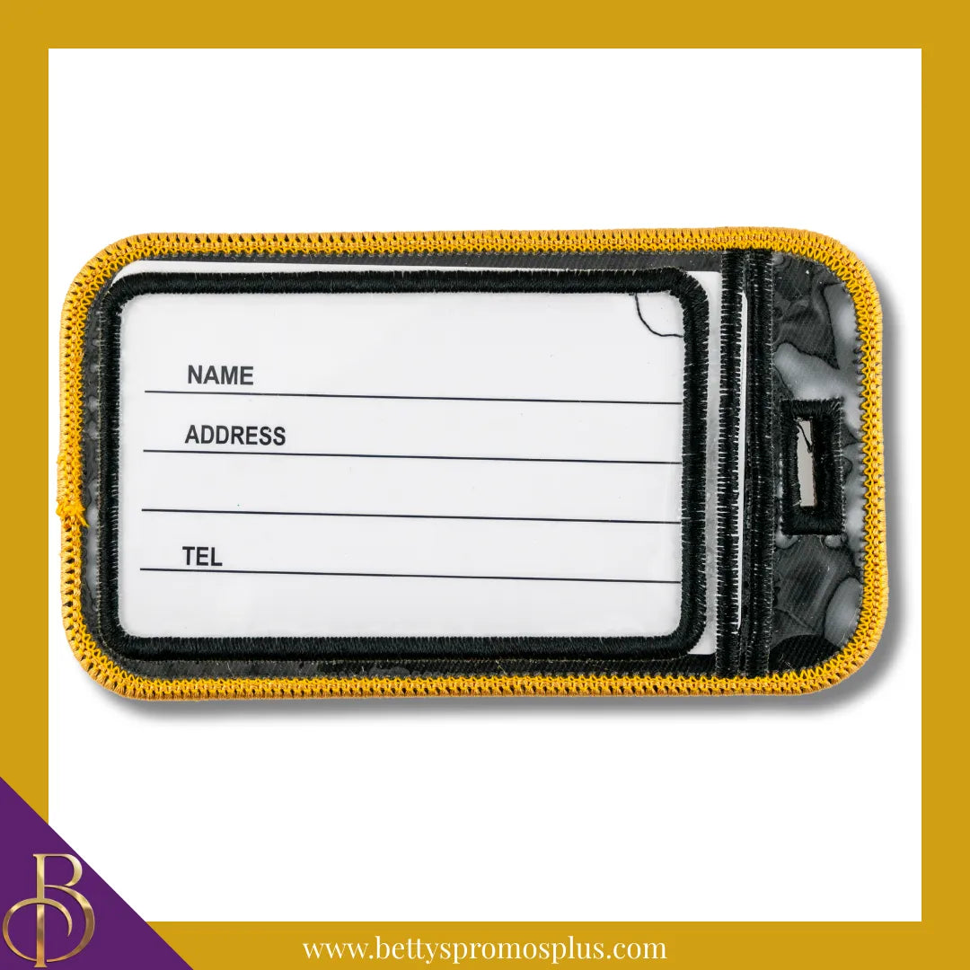 Omega Psi Phi ΩΨΦ Omega with Bolt Embroidered Luggage Tag-Omega Psi Phi Paraphernalia-Omega Psi Phi Luggage Tag-Betty's Promos Plus