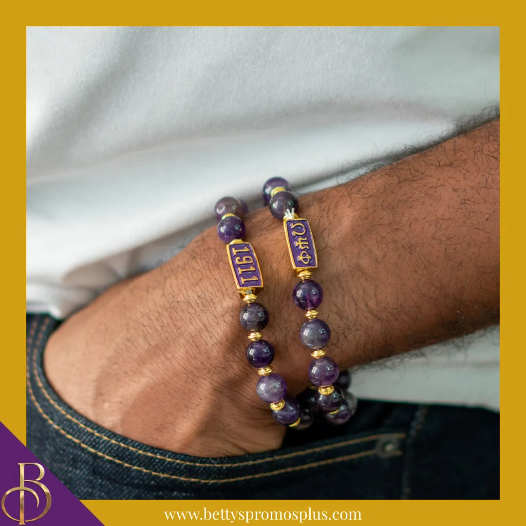 Omega Psi Phi ΩΨΦ Royalty Beaded Bracelet-Omega Psi Phi Paraphernalia-Omega Psi Phi Bracelet-Betty's Promos Plus
