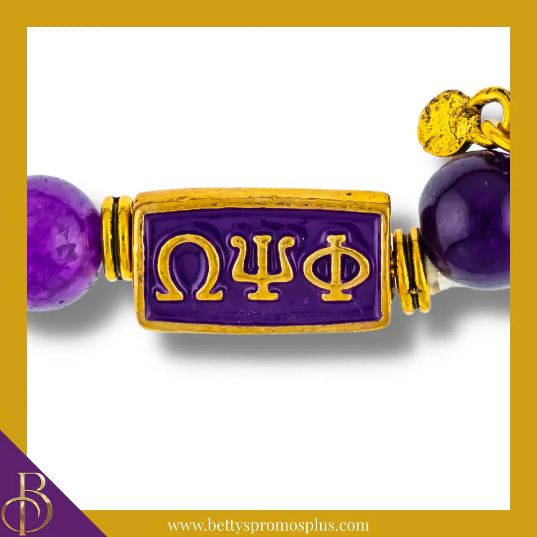 Omega Psi Phi ΩΨΦ Royalty Beaded Bracelet-Omega Psi Phi Paraphernalia-Omega Psi Phi Bracelet-Betty's Promos Plus
