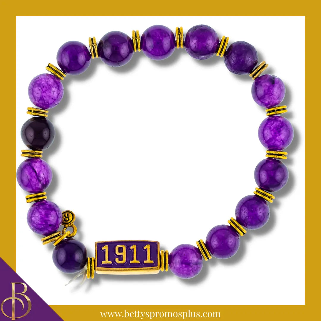 Omega Psi Phi ΩΨΦ Royalty Beaded Bracelet-Omega Psi Phi Paraphernalia-Omega Psi Phi Bracelet-Betty's Promos Plus