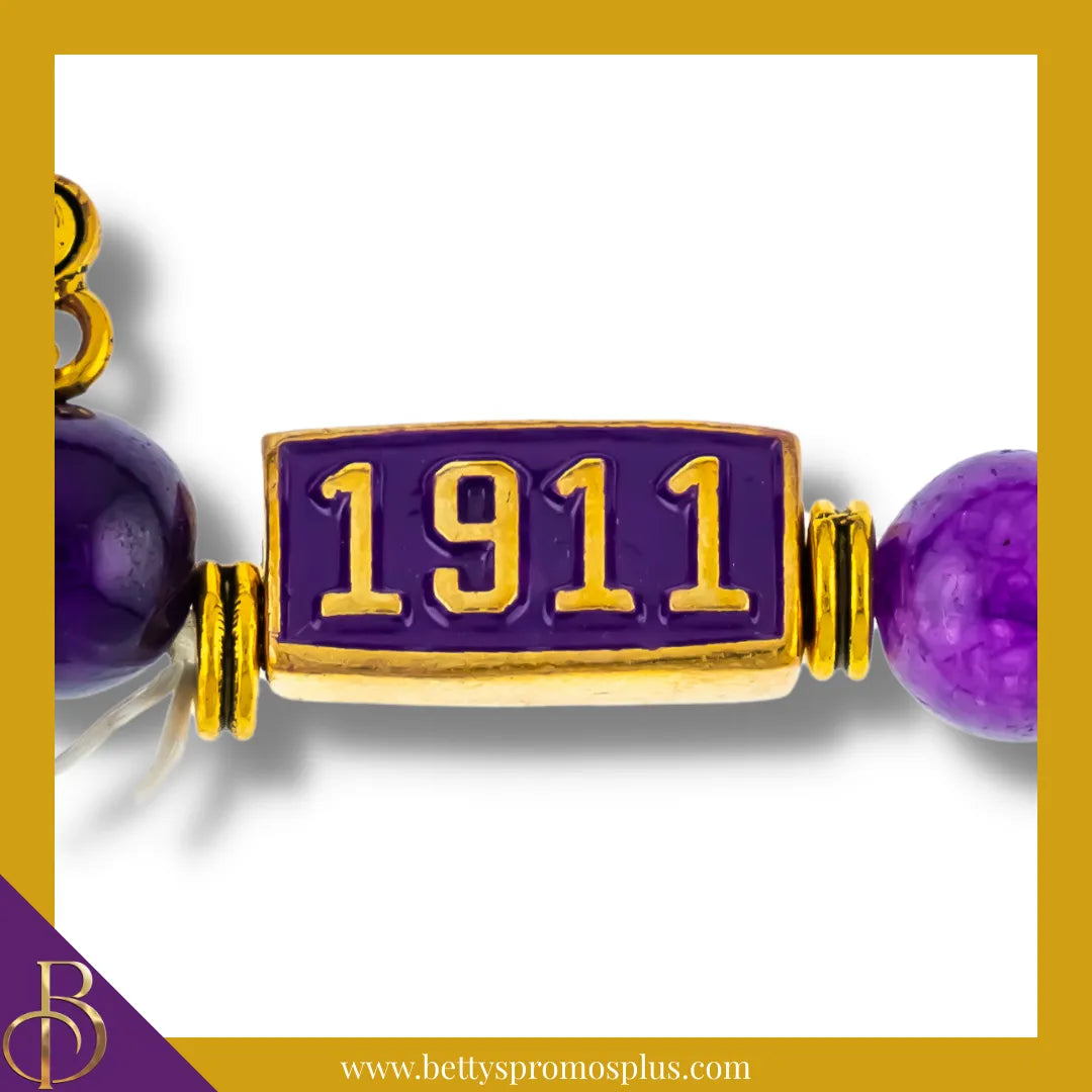 Omega Psi Phi ΩΨΦ Royalty Beaded Bracelet-Omega Psi Phi Paraphernalia-Omega Psi Phi Bracelet-Betty's Promos Plus