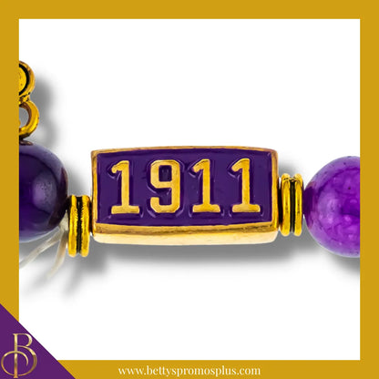 Omega Psi Phi ΩΨΦ Royalty Beaded Bracelet-Omega Psi Phi Paraphernalia-Omega Psi Phi Bracelet-Betty's Promos Plus