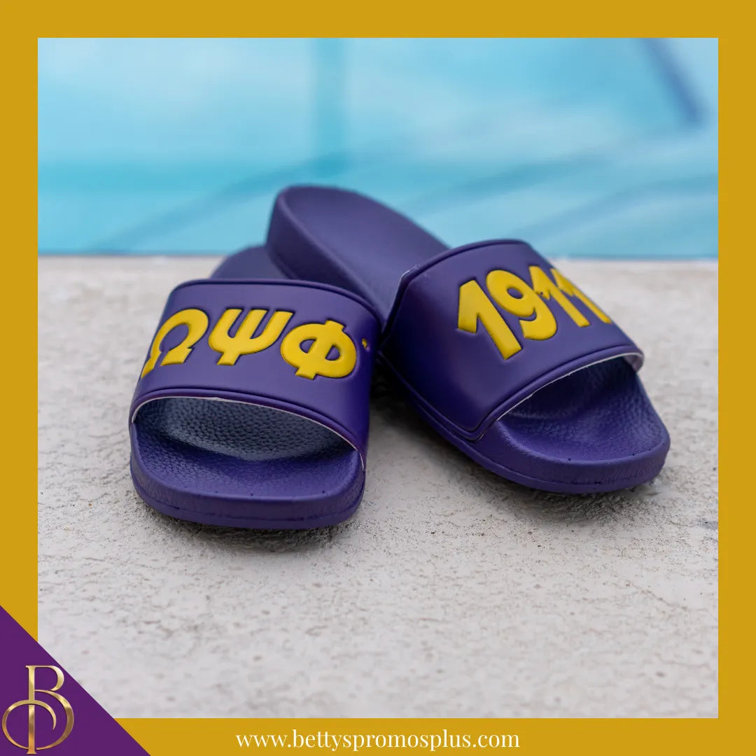 Omega Psi Phi ΩΨΦ Sandals with Drawstring Travel Bag-Omega Psi Phi Paraphernalia-Omega Psi Phi Sandals-Betty's Promos Plus