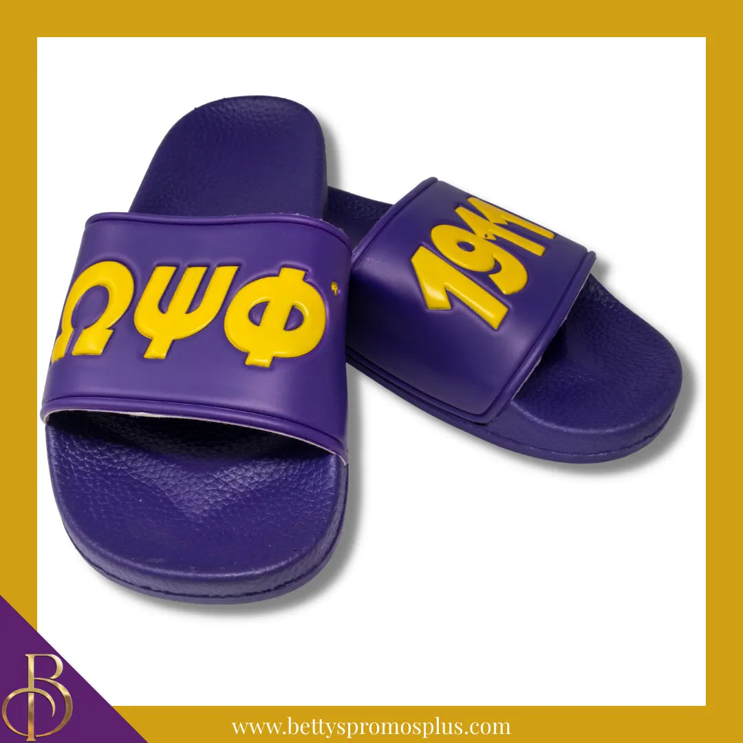Omega Psi Phi ΩΨΦ Sandals with Drawstring Travel Bag-Omega Psi Phi Paraphernalia-Omega Psi Phi Sandals-Betty's Promos Plus