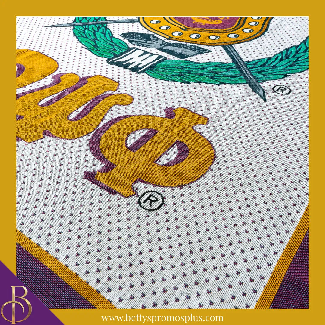 Omega Psi Phi ΩΨΦ Shield Afghan Throw Blanket-Omega Psi Phi Paraphernalia-Omega Psi Phi Blanket-Betty's Promos Plus