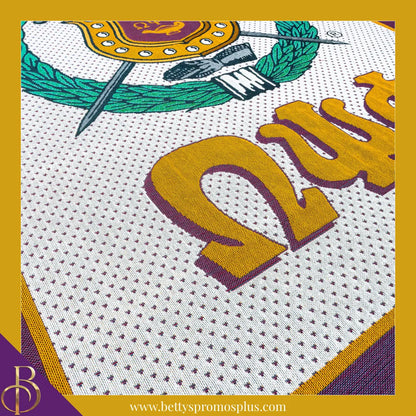 Omega Psi Phi ΩΨΦ Shield Afghan Throw Blanket-Omega Psi Phi Paraphernalia-Omega Psi Phi Blanket-Betty's Promos Plus