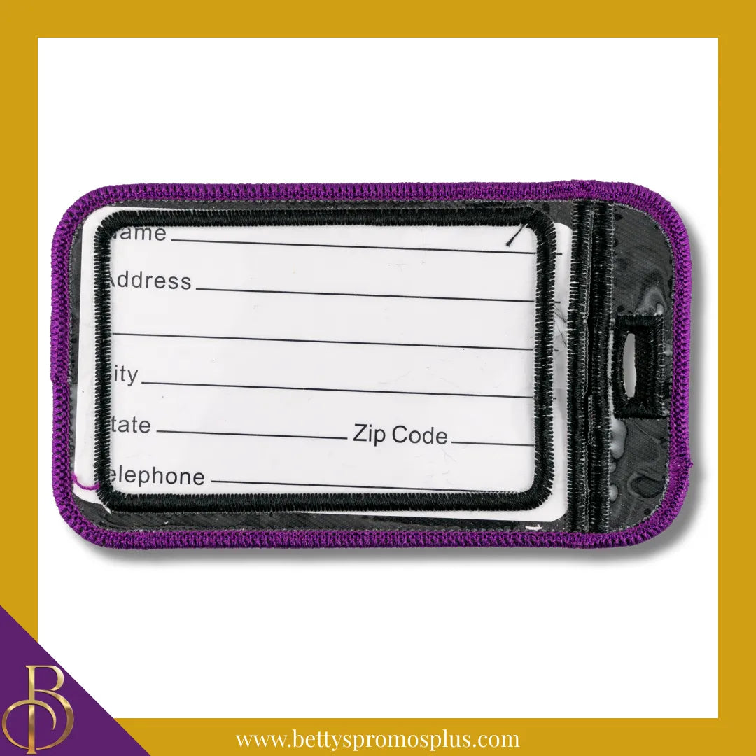 Omega Psi Phi ΩΨΦ Shield Embroidered Luggage Tag-Omega Psi Phi Paraphernalia-Omega Psi Phi Luggage Tag-Betty's Promos Plus