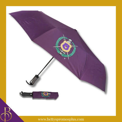 Omega Psi Phi ΩΨΦ Shield Hurricane Umbrella-Purple-Omega Psi Phi Paraphernalia-Omega Psi Phi Umbrellas-Betty's Promos Plus