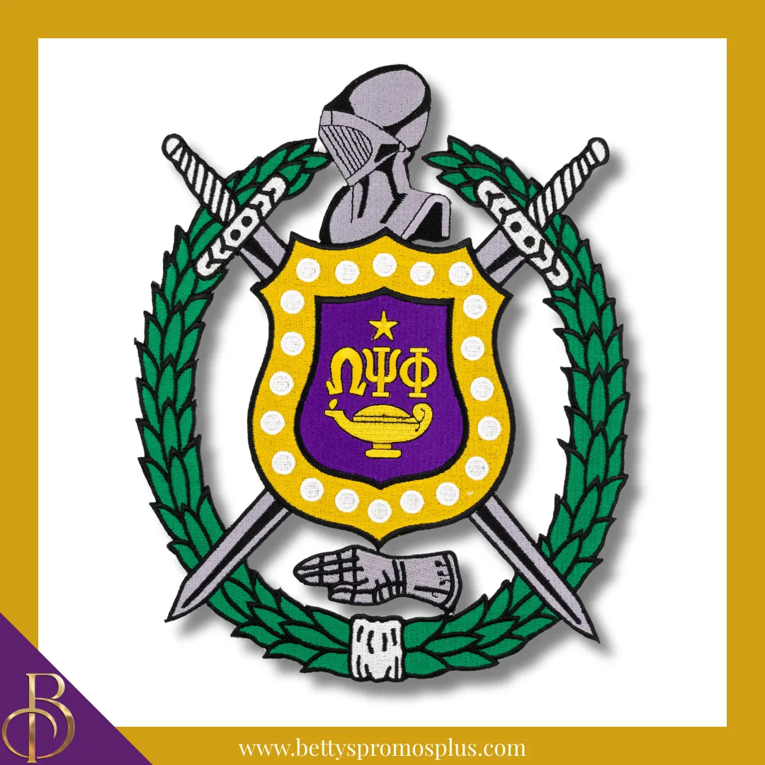 Omega Psi Phi ΩΨΦ Shield Iron-on Embroidered Patch-Large - 10